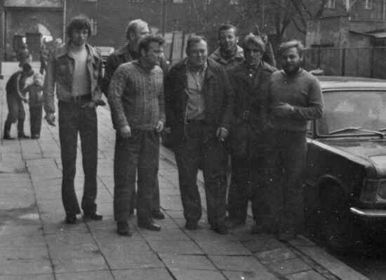 1977 - D-čko: Hruška, Schneller, Watzka, ?, Tůma, Hodás a J.Procházka