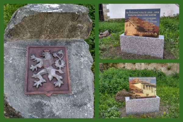 a památník místním obětem 1. a 2. světové války

( v lesklé ploše se odrážely hospůdka a okolní domy)